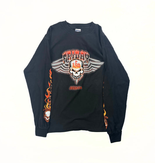 2004 Biker Flamed Long Sleeve T-Shirt