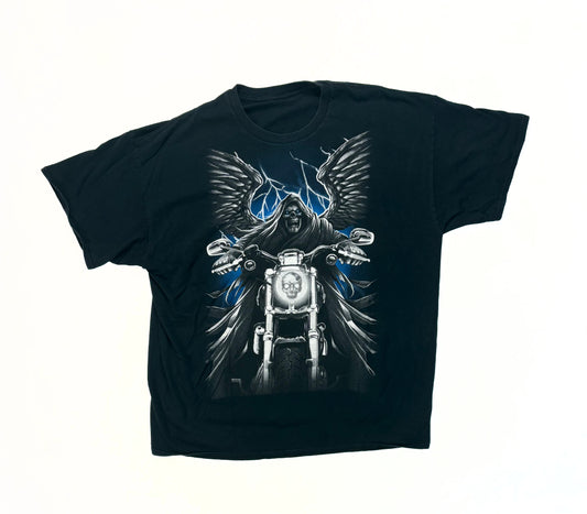 Y2K Skeleton Biker AOP T-Shirt
