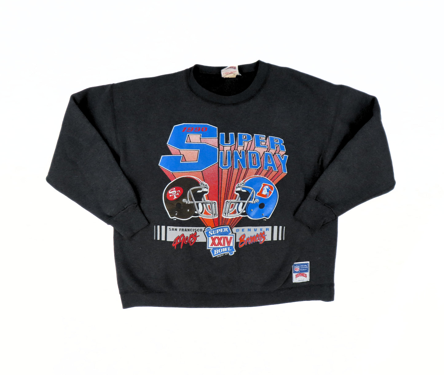 1989 Broncos Vs 49'rs Super Bowl XXIV Nutmeg Crewneck Sweatshirt