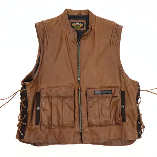 1990's Harley Davidson Leather Biker Vest